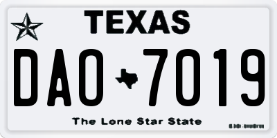 TX license plate DAO7019