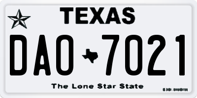 TX license plate DAO7021