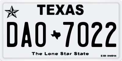 TX license plate DAO7022