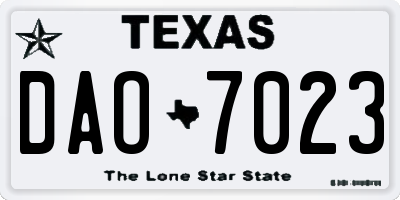TX license plate DAO7023