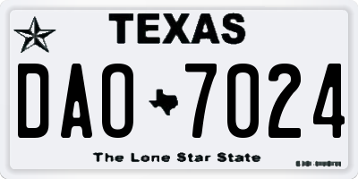 TX license plate DAO7024