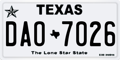 TX license plate DAO7026