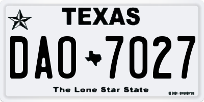 TX license plate DAO7027