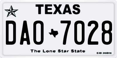 TX license plate DAO7028