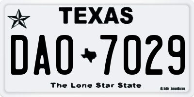 TX license plate DAO7029
