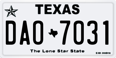 TX license plate DAO7031