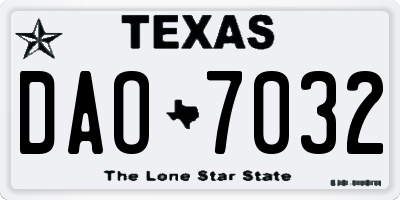 TX license plate DAO7032