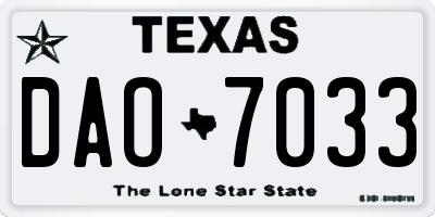 TX license plate DAO7033