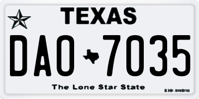 TX license plate DAO7035