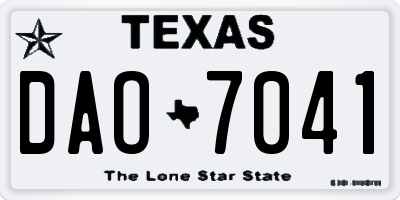 TX license plate DAO7041