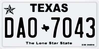 TX license plate DAO7043