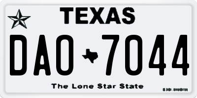 TX license plate DAO7044