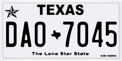 TX license plate DAO7045