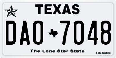 TX license plate DAO7048