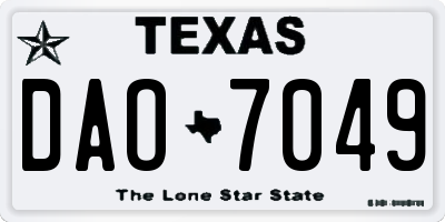 TX license plate DAO7049