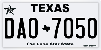 TX license plate DAO7050