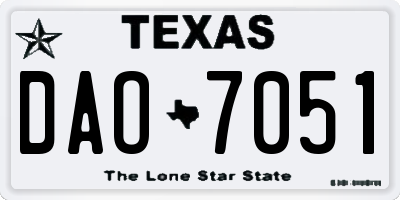 TX license plate DAO7051
