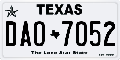TX license plate DAO7052