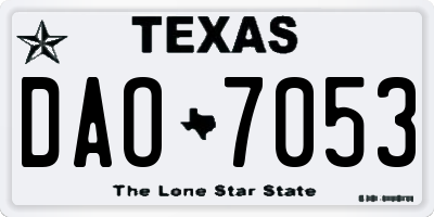 TX license plate DAO7053