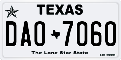 TX license plate DAO7060