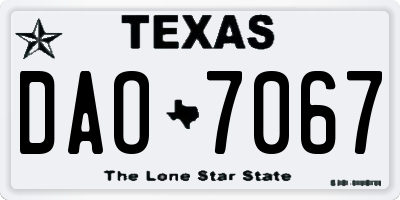 TX license plate DAO7067