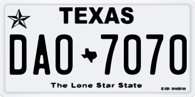 TX license plate DAO7070