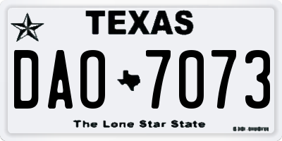 TX license plate DAO7073