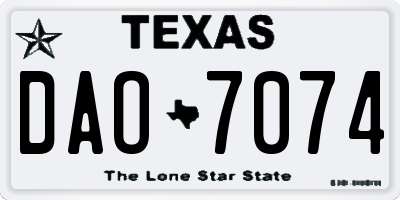 TX license plate DAO7074