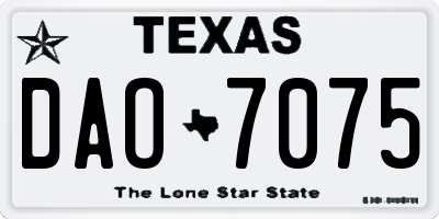 TX license plate DAO7075