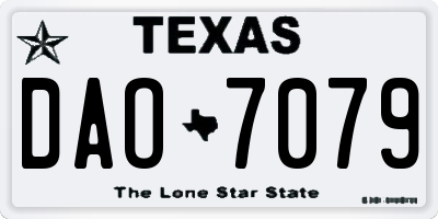 TX license plate DAO7079