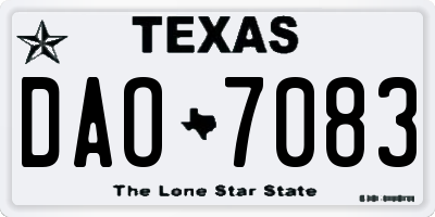 TX license plate DAO7083