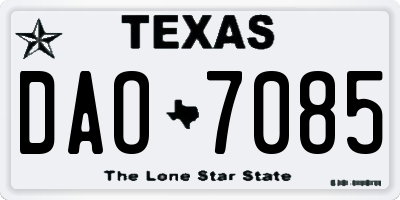 TX license plate DAO7085