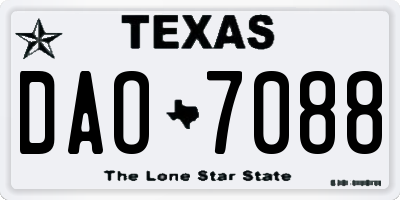 TX license plate DAO7088