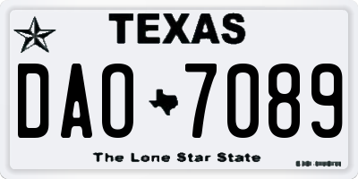 TX license plate DAO7089