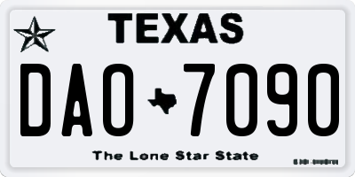 TX license plate DAO7090