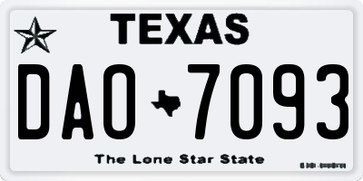 TX license plate DAO7093