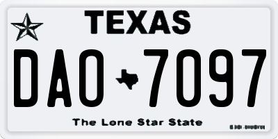 TX license plate DAO7097
