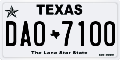 TX license plate DAO7100