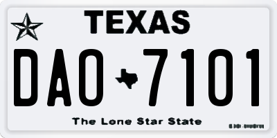 TX license plate DAO7101