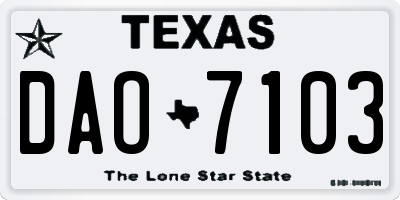 TX license plate DAO7103