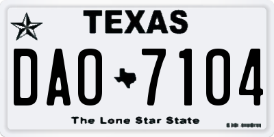 TX license plate DAO7104