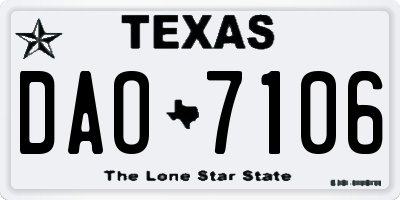 TX license plate DAO7106