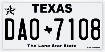 TX license plate DAO7108