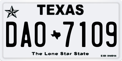 TX license plate DAO7109