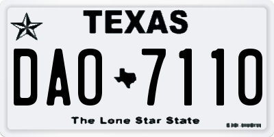 TX license plate DAO7110