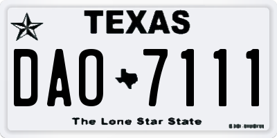 TX license plate DAO7111