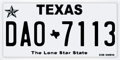 TX license plate DAO7113