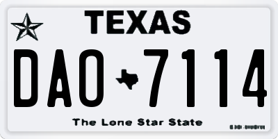TX license plate DAO7114