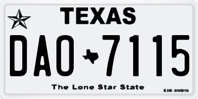 TX license plate DAO7115