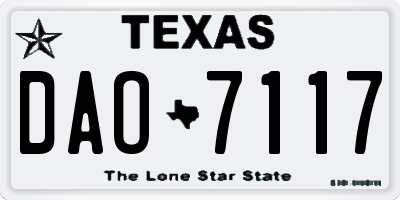 TX license plate DAO7117